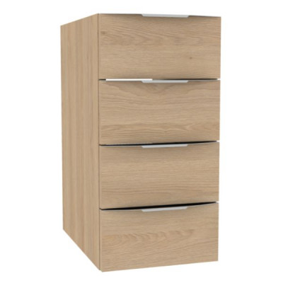 Module sous-vasque Plénitude 4 tiroirs pour meuble 2 tiroirs chêne clair Longueur 30 cm profondeur 46 cm 