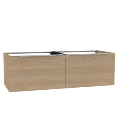 Meuble sous-vasque 2 tiroirs latéraux chêne clair bois 120 x 46 x 37 cm