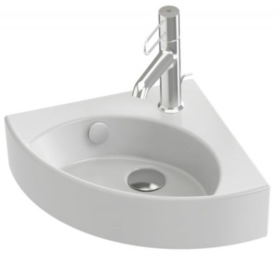 Lave-mains d'angle percé 1 trou livré sans bonde 34 x 34 cm JACOB DELAFON