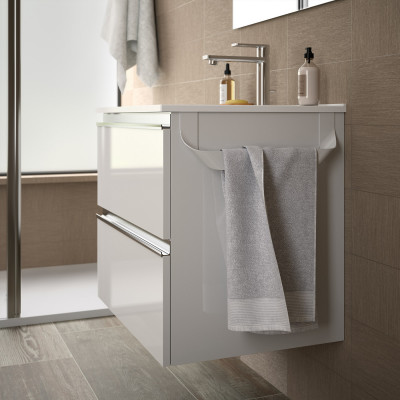Porte-serviettes double Jazz blanc brillant 23,5 x 12,5 x 6,8 cm SALGAR