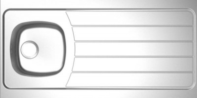 Evier à poser Iseo 1200 1 cuve inox 18/10 nu lisse 150 x 1200 mm MODERNA