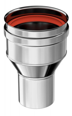 Réduction inox316 femelle-mâle avec joint à lèvres diamètre 100 mm et diamètre 80 mm TEN