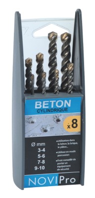 Coffret plastique 8 forets béton novi NOVIPRO