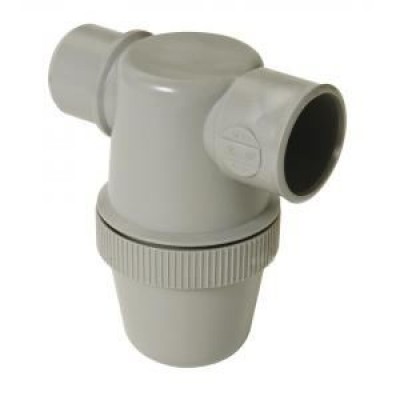 Siphon de lavabo à coller gris avec horizontale diamètr 50mm NICOLL