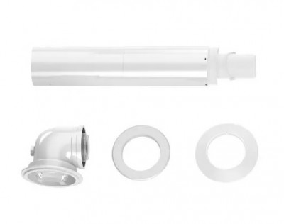 Terminal horizontal télescopique blanc AZB 1349 pour chaudière 80 / 125 mm ELM LEBLANC
