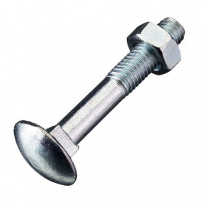 Boulon tête ronde collet carré DIN 603/555 zingué 4.8 M6 x 120 boîte de 100 VOLVIS