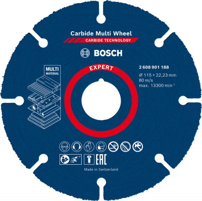 Disque à tronçonner Carbide Multi Wheel 125mm - BOSCH EXPERT - 2608901189