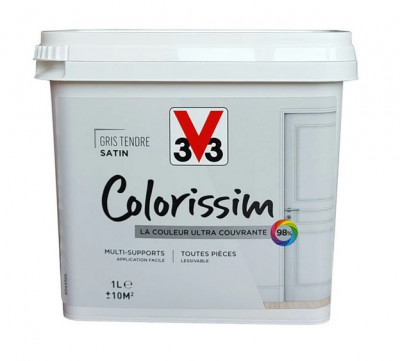 Peinture multisupport gris nuagé satin 1 l V33