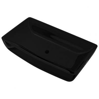 Vasque rectangulaire céramique pour salle de bain noir 02_0002498