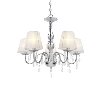 Lustre plafonnier lampe de plafond aluminium plastique chrome blanc 45 cm 03_0002817