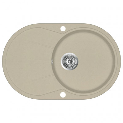 Évier de cuisine granit seul lavabo ovale beige 02_0002351