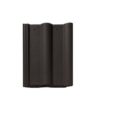 Tuile béton Double Romane DY001 noir 420 x 330 mm MONIER 