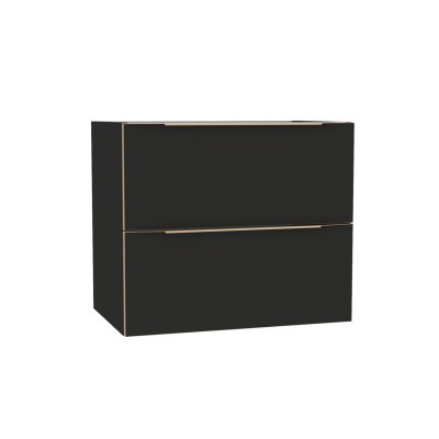 Meuble sous-vasque Plénitude partie gauche 2 tiroirs noir mat 140 x 46 cm