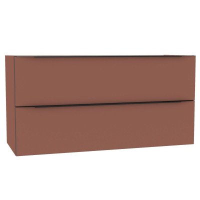 Meuble sous-vasque Plénitude terracotta 2 tiroirs chant noir 120 x 46 cm