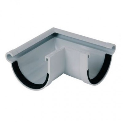 Angle gouttière PVC de 16 extérieur gris NICOLL