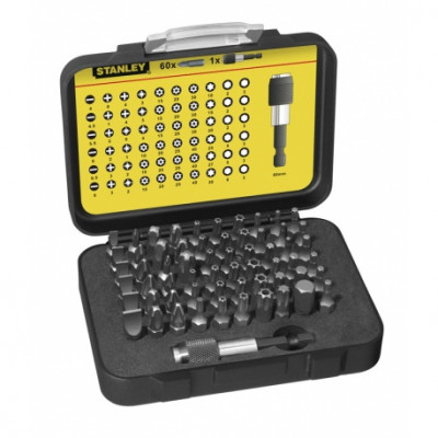Coffret d'embout de vissage 1/4" 25 mm jeu de 61 pièces STANLEY