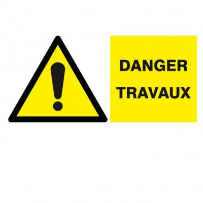 Panneau Danger Travaux 330 x 200 mm TALIAPLAST SOFOP