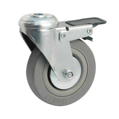 Roulette pivotante à frein œil gris alésage 75 mm AVL