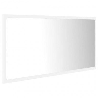 Miroir à led de salle de bain 90 x 8,5 x 37 cm acrylique blanc 02_0006983