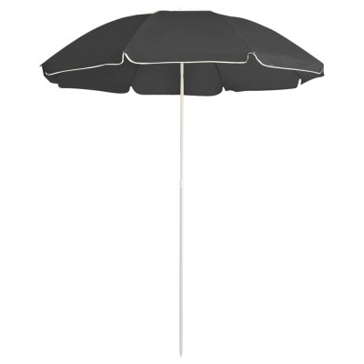 Parasol d'extérieur avec mât en acier 180 cm anthracite 02_0008198