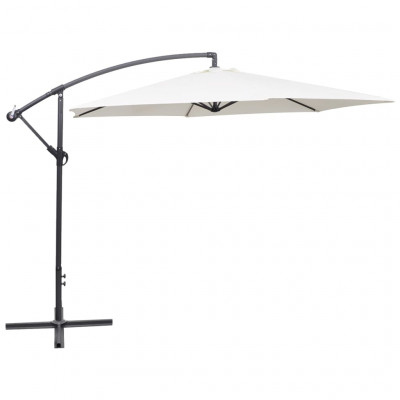 Parasol meuble de jardin en porte-à-faux 3 m blanc sable 02_0008598