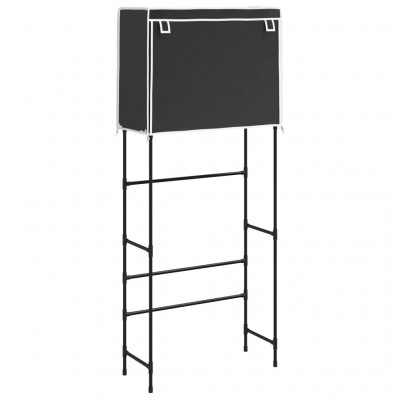 Support de rangement 2 niveaux sur la machine à laver 71 x 29,5 x 170,5 cm noir fer 02_0005474