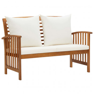 Banc de jardin meuble de patio d'extérieur terrasse avec coussins 119 x 67 x 83 cm bois solide d'acacia 02_0011586