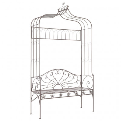 Banc de jardin meuble de patio d'extérieur terrasse 122 x 43 x 220 cm fer marron antique 02_0011218