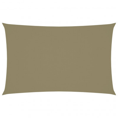 Voile toile d'ombrage parasol tissu oxford rectangulaire 2 x 5 m beige 02_0009630