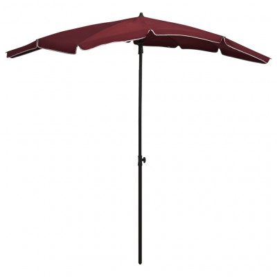 Parasol de jardin avec mât 200 x 130 cm rouge bordeaux 02_0008319