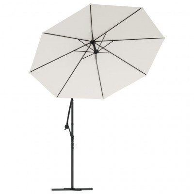 Parasol avec éclairage led 300 cm poteau en métal sable 02_0008143