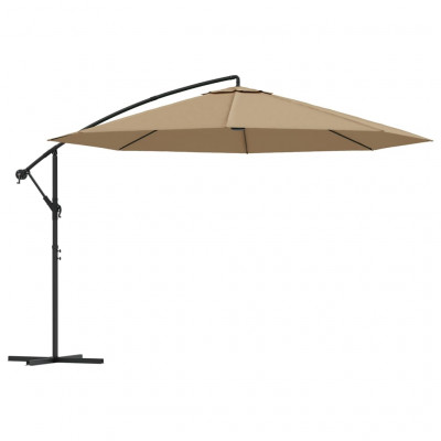 Parasol en porte-à-fau x avec poteau en aluminium 350 cm taupe 02_0008635