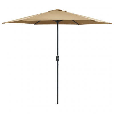 Parasol d'extérieur et mât en aluminium 270 x 246 cm taupe 02_0008290