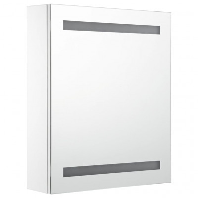 Armoire de salle de bain à miroir led 50 x 13,5 x 60 cm blanc et argenté 02_0006561