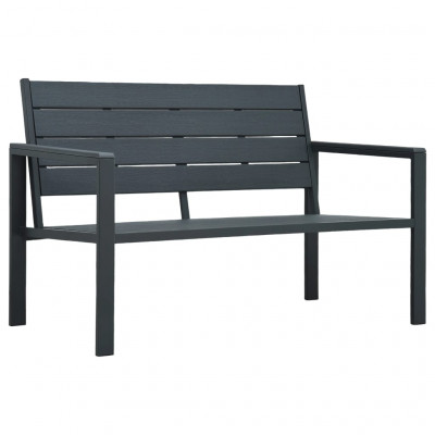 Banc de jardin meuble de patio d'extérieur terrasse 120 cm pehd gris aspect de bois 02_0011205