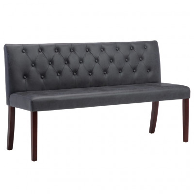 Banc banquette 148,5 x 52 x 84,5 cm similicuir daim gris 02_0010959