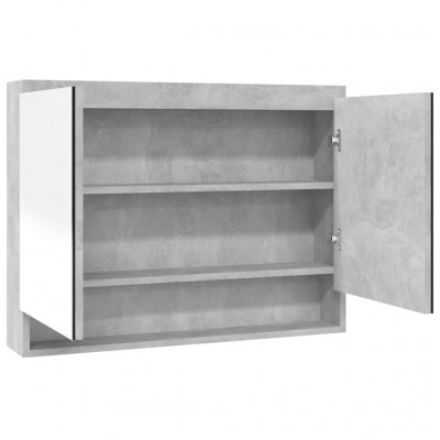 Armoire à miroir de salle de bain 80 x 15 x 60 cm MDF gris béton 02_0006713