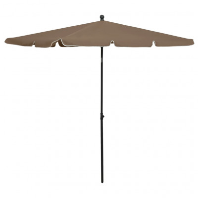 Parasol de jardin avec mât 210 x 140 cm taupe 02_0008329