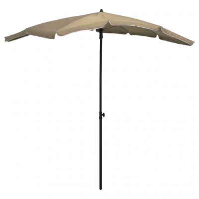 Parasol de jardin avec mât 200 x 130 cm taupe 02_0008321