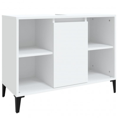 Meuble d'évier 80 x 33 x 60 cm bois d'ingénierie blanc 02_0006808