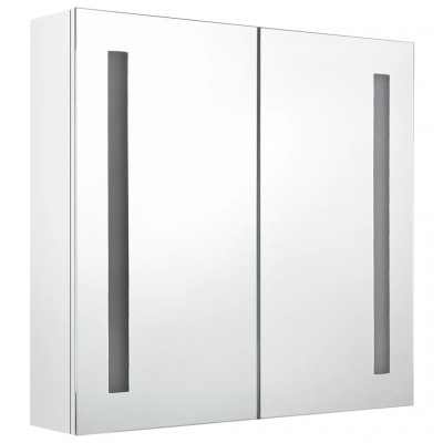 Armoire de salle de bain à miroir led blanc brillant 62 x 14 x 60 cm blanc brillant 02_0006583