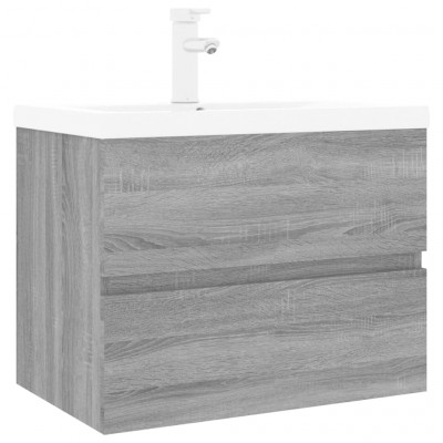 Meuble lavabo avec bassin intégré 60 x 38,5 x 45 cm sonoma gris bois d'ingénierie 02_0006885