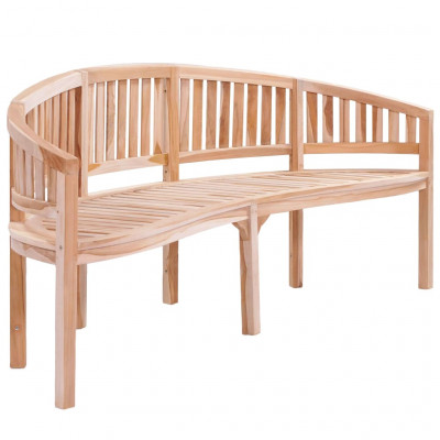 Banc de jardin meuble de patio d'extérieur terrasse en forme de banane 200 cm bois de teck solide 02_0011710