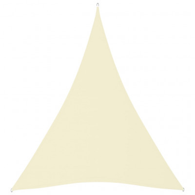 Voile toile d'ombrage parasol tissu oxford triangulaire 3 x 4 x 4 m crème 02_0009837