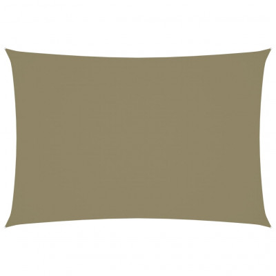 Voile toile d'ombrage parasol tissu oxford rectangulaire 3 x 5 m beige 02_0009679