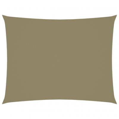 Voile d'ombrage parasol tissu oxford rectangulaire 6 x 8 m beige 02_0009742