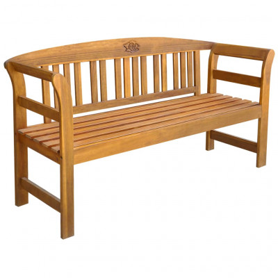 Banc de jardin meuble de patio d'extérieur terrasse 157 x 45 x 82,5 cm bois d'acacia solide 02_0011258