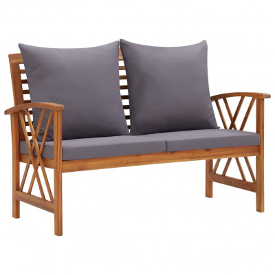 Banc de jardin meuble de patio d'extérieur terrasse avec coussins 119 x 67 x 83 cm bois solide d'acacia 02_0011589