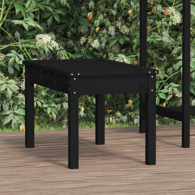 Banc de jardin meuble de patio d'extérieur terrasse noir 80 x 44 x 45 cm bois massif de pin 02_0011758