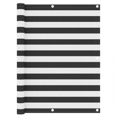 Écran de balcon 120 x 400 cm tissu oxford anthracite et blanc 02_0009980